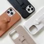 Cubierta De Telefono Luxury Genuine Leather Mobile Phone Cover Cases With Strap Finger Holder For Iphone 13 14 15 Pro Max Plus