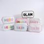 Fashion Eco Friendly  Custom Women Travel Toiletries Bag  Plain Cotton  Zipper Organizer Makeup Pouch Bag Canvas Cosmetic Bag