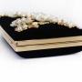 New arrival elegant clutch bag purse woman handbag wedding bride clutches velvet handmade flower evening bags for lady