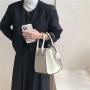 Custom handbag LOGO bag straps shoulder crossbody bucket bag for women pu leather handbags trendy women's tote bags
