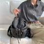 Large Capacity Drawstring Women Back Pack Bag Casual Sport Travel Ladies Backpack PU Leather Multiple Pockets Backpacks for Girl