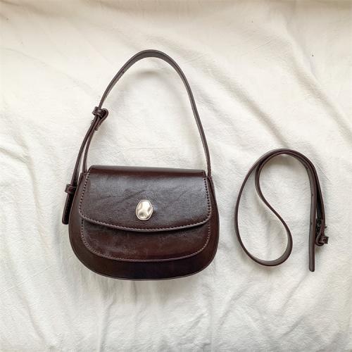 New flip design shoulder bag  ladies PU simple handbags Adjustable shoulder straps handbag for women