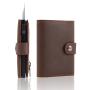 Wholesale genuine leather metal wallet credit card holder aluminium card holder smart wallet