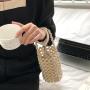 Wholesale Ladies Hand Bags Fashion Women's Purses And Handbags Wooden Bead Handbag Pearls Mini Hand Knitted Bucket Bag