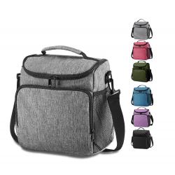 Custom Logo Printed Portable Oxford Insulated Lunch Tote Bag Reusable Adjustable Strap Thermal Lunch Cooler Shoulder Bag