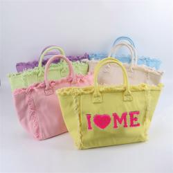 Keymay 6-color Spot Summer Fashion Tote Bag Blank Handbags Large Tassel Fringe Beach Tote Bag For Women