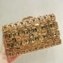 Rhinestone Diamond Luxury Handmade Crystal Party Handbags Gold Wedding Purse Box Women Clutch Bags Evening Bags