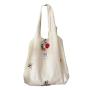 ZWY089 Wholesale Women New Floral Shoulder Tote Bag Embroidered Cotton Lightweight Recycled Shopping Bag Work Travel Storage Bag