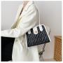 2024 New Fashion Simple Capacity Single Shoulder Bag  Chain Diagonal Pu Leather Customs Tote Bag Embroidery Thread Bag