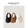 new trendy soft leather shoulder bag Pleated large capacity handbags Four seasons versatile hand bag for girls