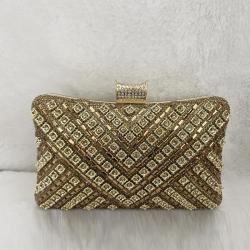 New Arrival Bridal Wedding Elegant Wholesale Fancy Colorful Rhinestones Clutch Bag Pearl Handbag Rhinestones Bags pochette femme