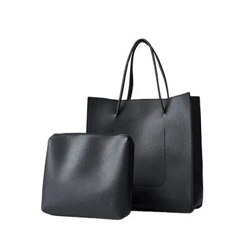 Top Genuine Soft Leather Fashion Designer Ladies 2 in 1 Clutch Purse Shoulder Bag Tote Handbags Women Set Hand Bags