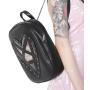 Custom design women leather ita backpack with heart clear window gothic rivet decoration clear PVC Ita bag