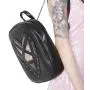 Custom design women leather ita backpack with heart clear window gothic rivet decoration clear PVC Ita bag