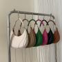 HR259 Handheld Minimalist Multi Colors Underarm Bag PU Textured Women's Shoulder Bag Niche Design Crossbody Dumpling Shape Bag