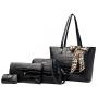 Alligator Bow New 4 Pieces Set Handbag Tote Bag Bucket Fashion Designer Women Bags Large Capacity Single Shoulder Crossbody Bag
