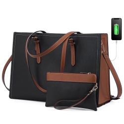 LOVEVOOK 2pcs custom elegant ladies handbags anti-theft shoulder bags wallet luxury office tote bags women laptop bags with usb