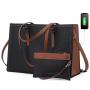 LOVEVOOK 2pcs custom elegant ladies handbags anti-theft shoulder bags wallet luxury office tote bags women laptop bags with usb