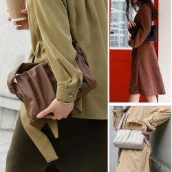 Customs Handbag Luxury Lady Designer Bag Soft Leather CrossBody Bag Pleated Pattern Women Shoulder Bag