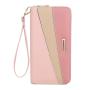HR729 Women New Fashion Design Leather Wallets Long Double-layer Zipper Coin Stylish Contrast Color Mobile Phone Bag Card Holder