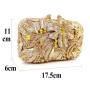 Gold Flower luxury evening bling purses handbag plant crystal clutch rhinestone handmade women diamond bag for lady