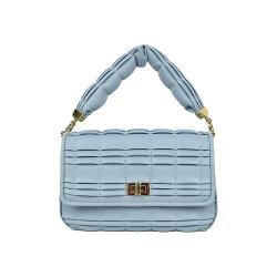 New custom logo PU leather ladies sling shoulder purse folded bag crossbody women hand bags handbags