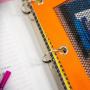 Gelory 3 Ring Binder Pouch Pencil Bag with Holes Clear Mesh Window 3-Ring Zipper Pencil Pouch for Students Stationery