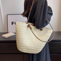 Braided Straw Bag Women'S Large Capacity 2024 New Summer Shoulder Bag Senior Texture Everything Seaside Beach Bag