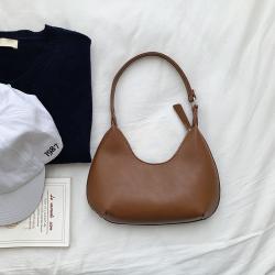 2023 Women's Bags Casual Simple Girls Women's Shoulder Bags Fashion Hand Bags Ladies Crescent Shape PU Leather Handbag