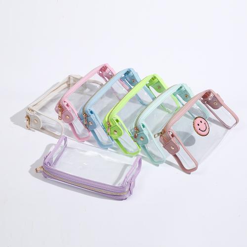 2022 Keymay Candy Color PVC Clear Beach Bags PVC Transparent Cosmetic Bag Makeup Travel Pouch