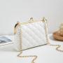 Embroidery clip bag 2024 ladies handbags women's shoulder bag Korean fashion diamond lattice chain cosmetic bag