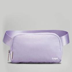 custom logo fashion fanny pack waist bag women men nylon purple athletica everywhere mini belt bag with adjustable strap