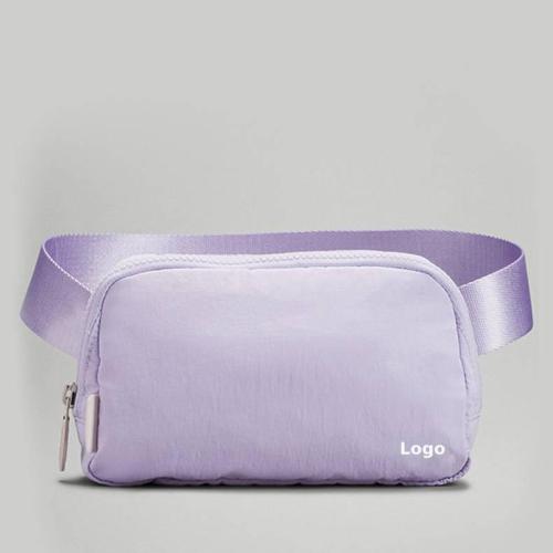 custom logo fashion fanny pack waist bag women men nylon purple athletica everywhere mini belt bag with adjustable strap