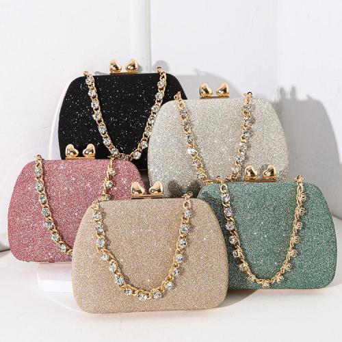 2024 New Evening Bag Rhinestone Chain Handbag Crossbody Small Square Bag Celebrity Banquet Clutch Bag