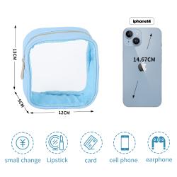 Keymay Washroom Brush Organizer Waterproof Pouch Zip Lock PVC Cosmetic Bag Transparent Portable Clear Makeup Bag