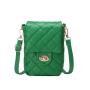 Embroidered mobile phone bag 2024 ladies crossbody bags female diamond lattice embroidery women's shoulder bag