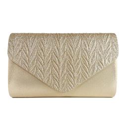 evening bag 2024 New fashion pleated shoulder bag Casual simple dinner party crossbody bag Gold Satin for women wedding party