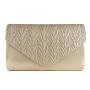 evening bag 2024 New fashion pleated shoulder bag Casual simple dinner party crossbody bag Gold Satin for women wedding party