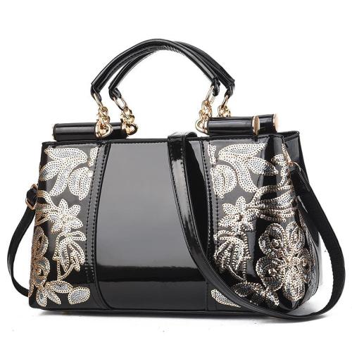 2024 wholesale Pu leather glossy women bags large capacity women's one shoulder crossbody women's handbags with embroidery