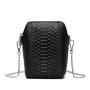 Embossed Pattern Leather Phone Pouch Bag Crossbody Genuine Leather Mobile Phone Shoulder Bag With Zipper