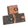 ZR550 Men's Short Buckle Coin Wallet ID Card Pu Wallet Horizontal Square Zipper Grid Card Slot Casual Business Father's Day Gift
