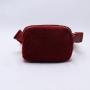 Keymay New Design Rts Stock Plastic Buckle Teddy Sherpa Crossbody Bag Interior Mesh Pocket Everywhere Fanny Pack Fleece Belt Bag