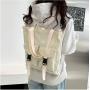 New Fashion Woman Canvas Bag Custom Wholesale Large Capacity Simple Student Book Bag Pure Color Soft Shopping Shoulder Bag
