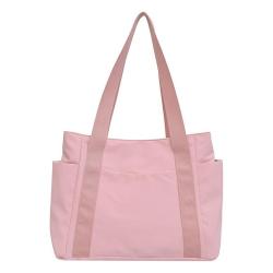 ZWY088 Wholesale New Solid Color Simple Women Tote Bag Outdoor Gym Yoga Shopping Work Canvas Bag Lightweight Portable Mommy Bag