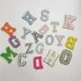 Factory Self-Adhesive Glitter Base Letter Patches A-Z 26 Alphabets Full Sets DIY Sticker Patch Monogram Chenille Letter Patches