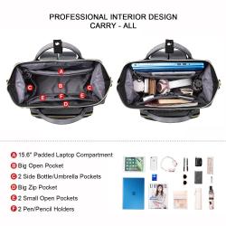 Discount Sale LOVEVOOK Quilted Nylon Elegant Ladies School Travel Backpack Waterproof 15.6 In Large Women's Laptop Backpacks