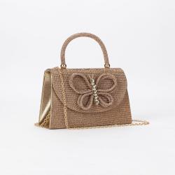 New Bow Evening Bag Shiny Bride Wedding Purse Shoulder Satchel Ladies Fashion Rhinestone Women's Handbag Bag pochette femme