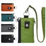 ZR553 RFID Card Bag Polyester Solid Color Business Card Box Wallet ID Card Gift Holder Box Transparent Hanging Rope Coin Purse
