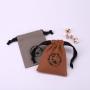 Screen Printed Mini 8Oz Canvas Jewelry Bag Drawstring Eco-Friendly Cotton Dust Gift Jewelry Pouch