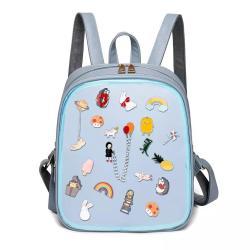 OEM wholesale custom design fashion pu leather clear transparent window kids Ita backpack bag